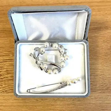 SILVER 펄 브로치 2개 세트