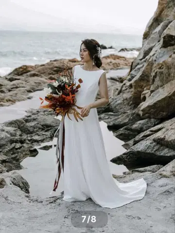 웨딩 드레스 결혼식 2차 모임 사전 촬영 후 촬영 파티 내추럴