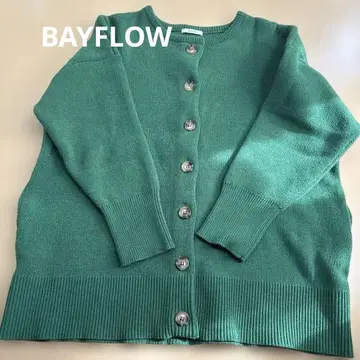 BAYFLOW 그린 몰 크루넥 가디건 미사용