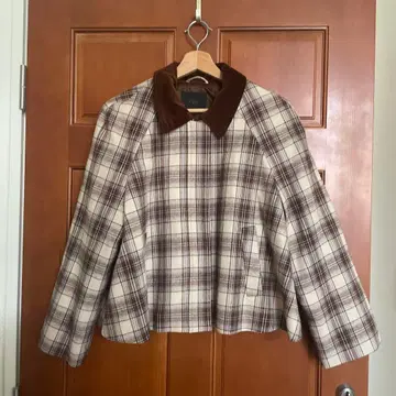 ZARA 브라운 계열 체크 테일러드 자켓 M