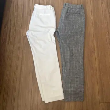 플라스테 웜 리저브 스틱 팬츠 XL 화이트와 그레이 체크