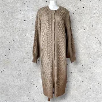 아란 니트 원피스 롱 로즈버드 2way 오크 계열 F