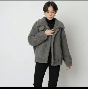 아르페쥬 스토리 보아 자켓 그레이