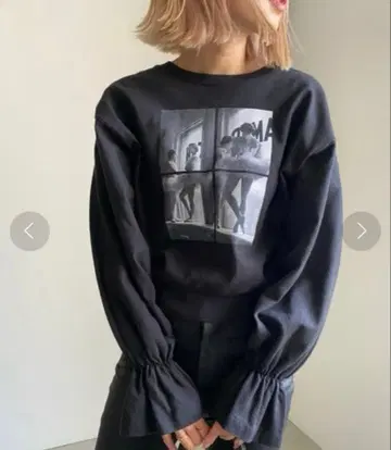 Ameri 아메리빈티지 라이프 발레리나 퍼프 롱 셔츠 블랙