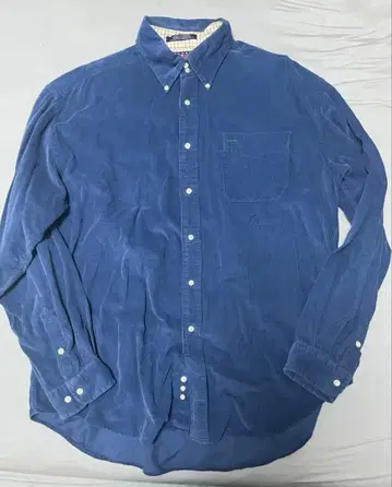 90s 올드 타미힐피거 코듀로이 버튼 다운 셔츠 블루