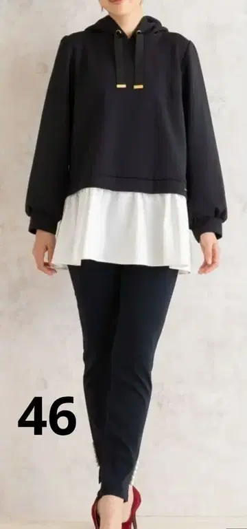 프릴 디자인 후드티 블랙 46