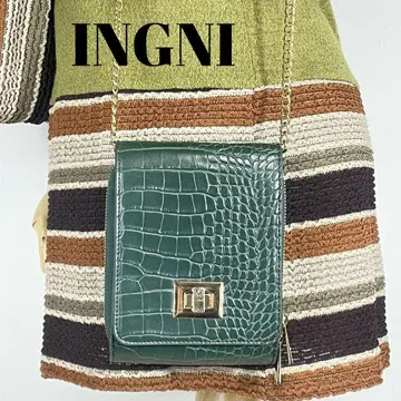 INGNI 크로커다일풍 숄더백 그린