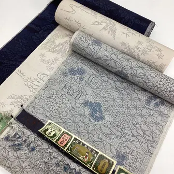 기모노 옷감 묶음 판매, 리메이크 소재, , 순수 실크 P894