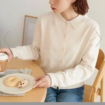 [ 미사용 새상품 ] 디스코트 모치모치 카라 부착 가디건