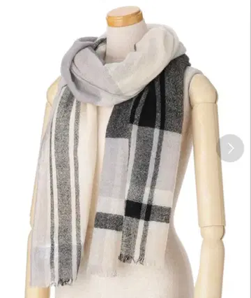 컨디션 최상 매킨토시 철학 캐시미어 스톨 블랙 그레이 베이지