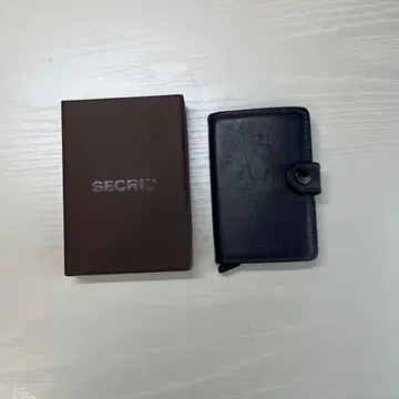 SECRID 네이비 가죽 카드 케이스