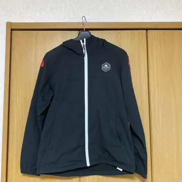 Kappa 후드 부착 나일론 자켓 블랙