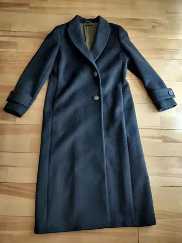 SISLEY 롱 코트 맥시 블랙 체스터 코트