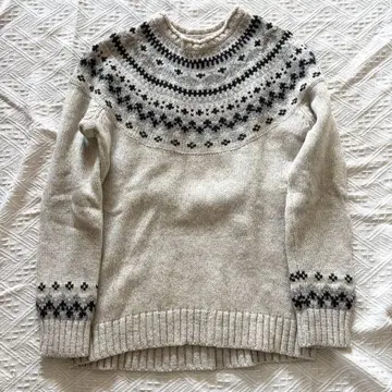 노르딕 무늬 니트 울
