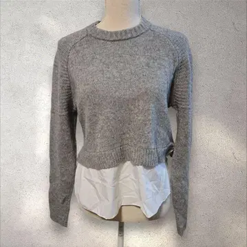 새상품급 센스 오브 플레이스 도킹 니트 이소재 그레이 F