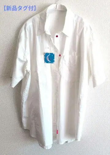 [택 포함 새상품] Kikki 키키 화이트 반팔 면 셔츠 포켓 부착