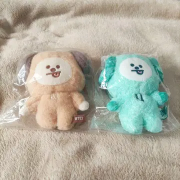 BT21 봉제 인형 세트 브라운 민트