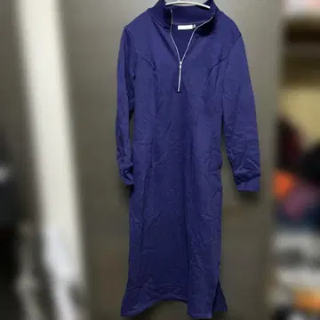 overE 네이비 하프 지퍼 롱 원피스 90