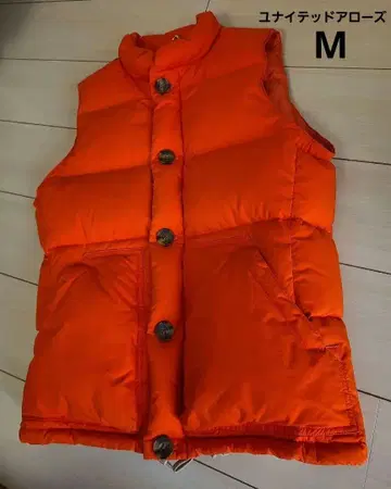 유나이티드 애로우즈 다운 베스트 M 오렌지 비타민 컬러