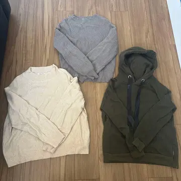 URBAN RESEARCH 니트 스웨터, 라메 니트, 속기모 리본 후드티