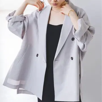 미사용 새상품 NOBLE 라이트 풀 크로스 와이드 슬리브 코트 36