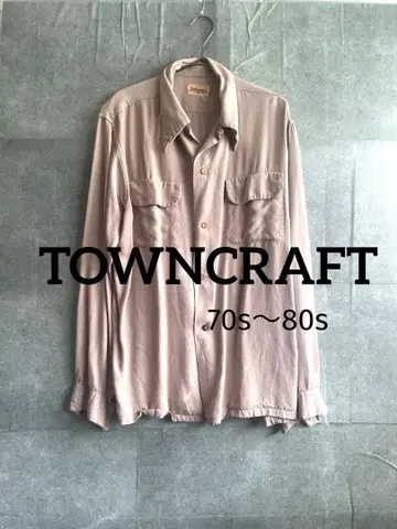 TOWNCRAFT 타운크래프트 오픈 카라 셔츠 베이지 M