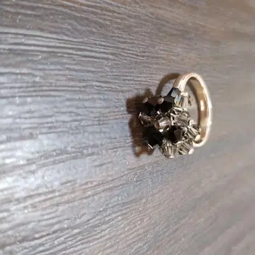 플라워형 스톤 실버 반지