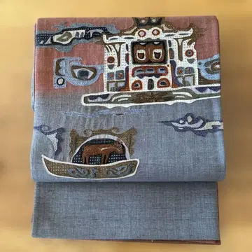 후쿠로 오비 미사용 상량 자수 전통적인 다색 자수 오리엔탈 귀여운