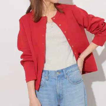 워셔블 스펀지 니트 크루넥 가디건 여성용