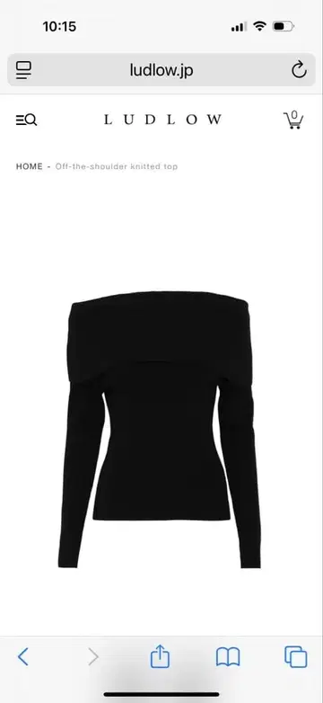 라들로 오프숄더 니트탑 블랙