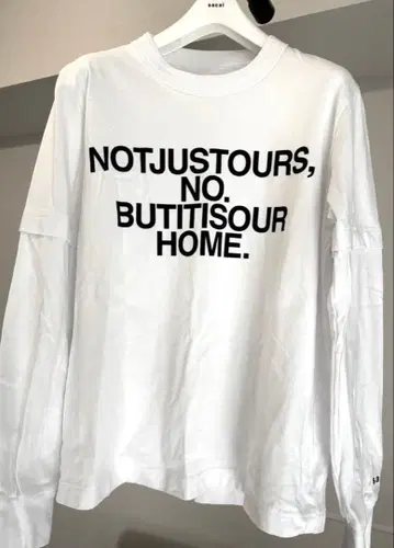 미사용 사카이 sacai 프린트 긴팔 티셔츠 화이트 사이즈 0