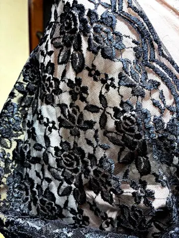 기모노 겉옷 판초 블랙 레이스