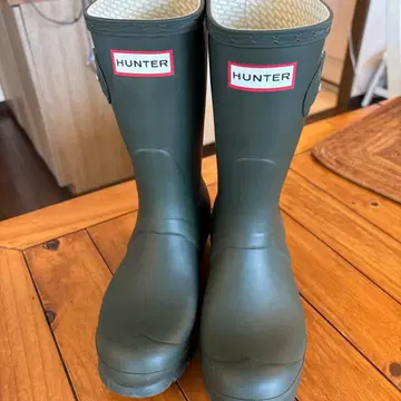 HUNTER 숏부츠 올리브 그린 23cm