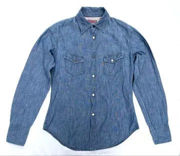 45rpm 옅은 블루 데님 셔츠 양 가슴 포켓 스냅 버튼 2