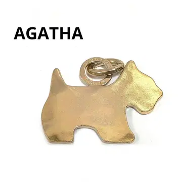 AGATHA 아가타 목걸이 탑 개 모티브 골드