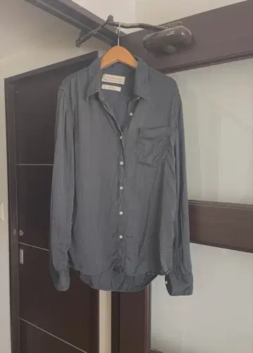 레미 리프 실크 코튼 셔츠 라빠르망 블랙 블라우스