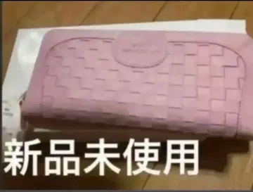 CROCODILE 뜨개질 디자인 장지갑 핑크 미사용 새상품