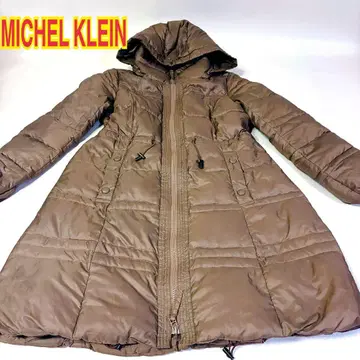 [새상품급] MICHEL KLEIN 후드 부착 다운 코트 A라인 MK