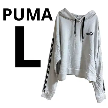 한정판 PUMA [ L ] 푸마 그레이 후드 부착 후드티