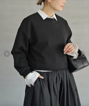 크롭 맨투맨 풀오버