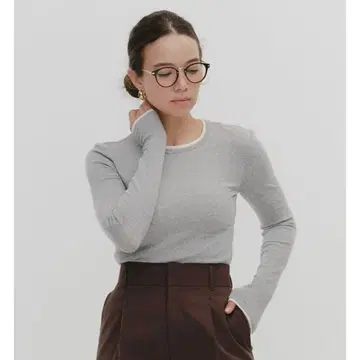 yori 촉촉 레이어드 롱Tee 38 라이트 그레이