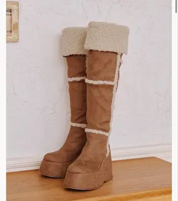 darich 페이크 무스탕 니하이 부츠