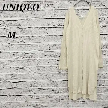 R4341 유니클로 [ M ] 3D 리브 롱 가디건 긴팔 화이트