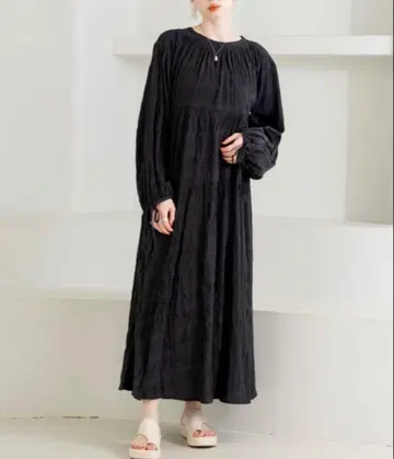 hinari 와셔 아지메 티어드 원피스