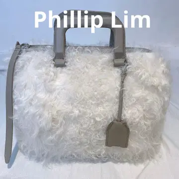 필립 림 퍼 소재 토트백 화이트