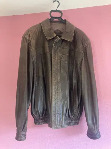 paco rabanne 브라운 가죽 자켓