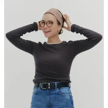 yori 촉촉 레이어드 롱Tee 38 차콜