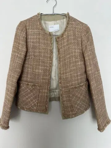 IENA 노카라 트위드 자켓 베이지