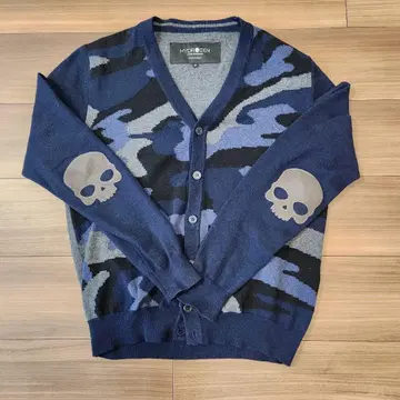HYDROGEN 카모 패턴 스컬 자수 스웨터 S