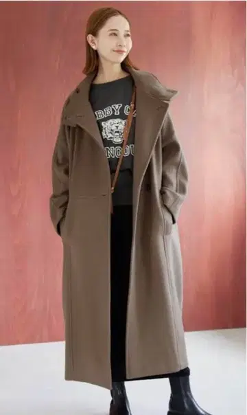 SLOBE IENA 스탠드 코쿤 코트 울 코트 롱 코트